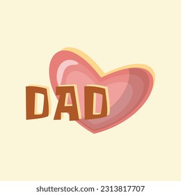 Love Dad Vector. Pink Love Graphic. Perfect for Father's Day