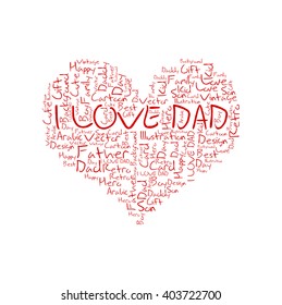 Love Dad Word Cloud Art Background Stock Vector (royalty Free 