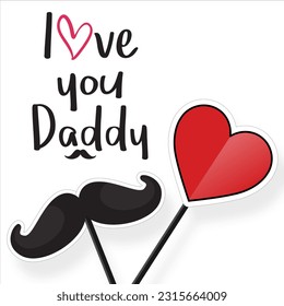 love daddy illustration for fatherday t-shirt or card print design