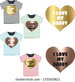 I love daddy toddlerr tee heart foil t shirt