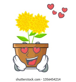 In love dahlia flower in the mascot stem