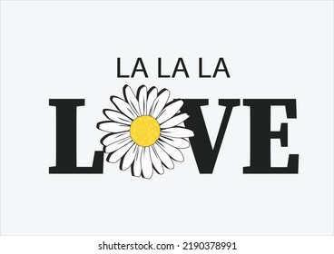 LOVE DAISY BUTTERFLY HAND DRAWN 