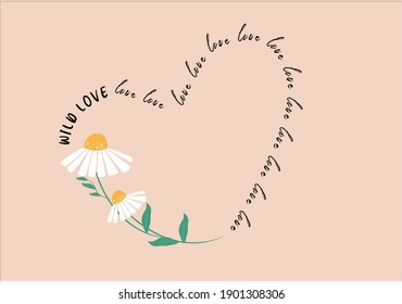 Love And Daisy Circle Design Art