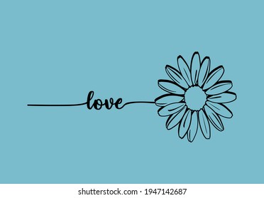 love daisy drawn vector art