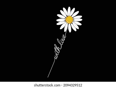 with love daisy vector art