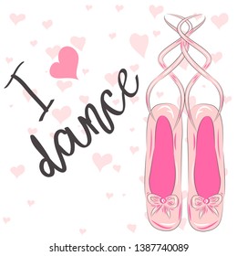 I love dance. Ballet Pink Pointe Shoes Design