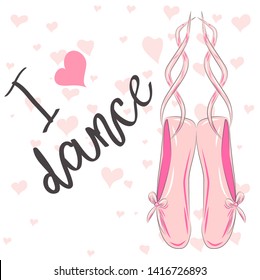 I love dance. Ballet Pink Pointe Shoes Design