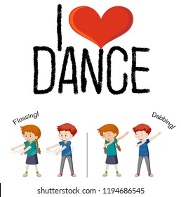 I love dance concept illustration