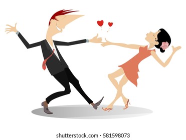 Love dance. Romantic dancing man and woman
