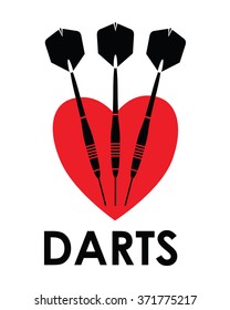 love darts in a heart