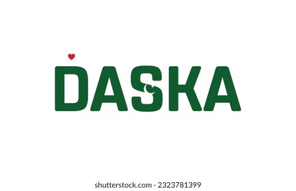 I love Daska, Love Daska, Daska, Daska Vector, Pakistan, City, City of Pakistan, Flag of Pakistan, I love Pakistan, Love, Typographic Design, Typography