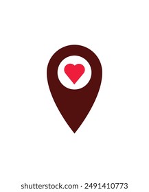 Love date location icon logo design template
