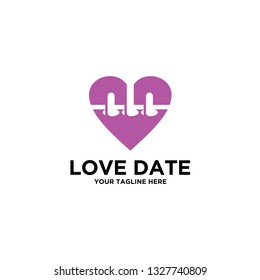 love date logo design typography