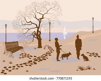 Cita de amor en la Ilustración vectorial del parque