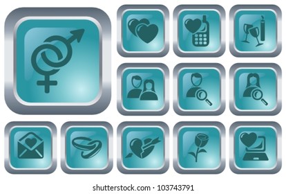 Love and dating button set