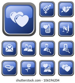 Love and dating button set
