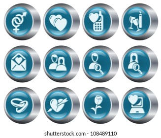 Love and dating button set