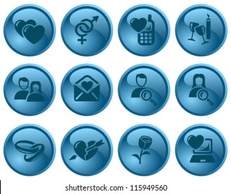 Love and dating button set