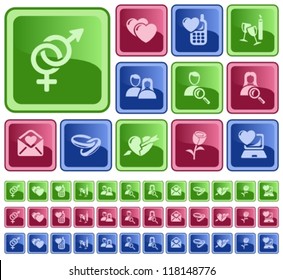 Love and dating button set
