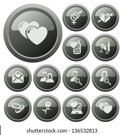Love and dating button set