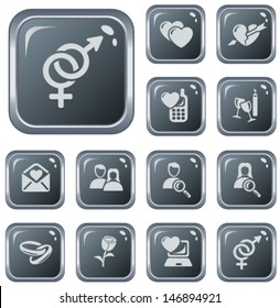 Love and dating button set