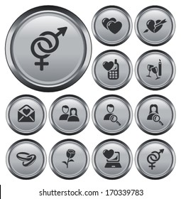 Love and dating button set