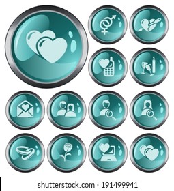 Love and dating button set