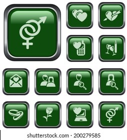 Love and dating button set