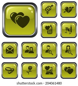 Love and dating button set
