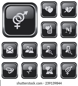Love and dating button set