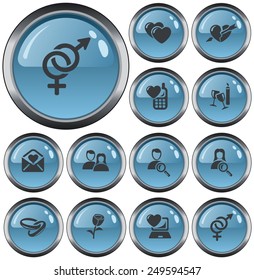 Love and dating button set