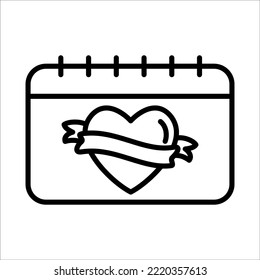 Love Dating Schedule Icon Logo Design Vector Template Illustration Sign And Symbol
