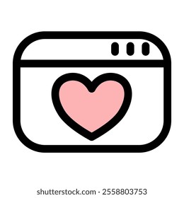 Love dating website - clean and modern valentines day icon.