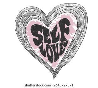 Love day artwork. Valentine heart graphic print design. Heart line drawing. Love you more artwork for poster, sticker, apparel and others.	