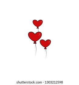 Love, valentine’s day, balloon, heart icon. Element of color Valentine's Day. Premium quality graphic design icon. Signs and symbols collection icon for websites, web design