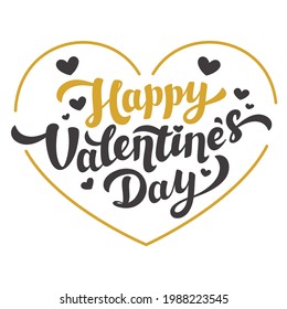 Tarjeta del día de amor. feliz cita del día de San Valentín sobre el corazón dorado sobre fondo blanco. Ilustración vectorial.
