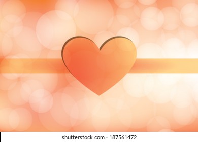 Love Day Heart on Orange Background