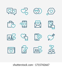 Love and Valentine’s day line icons