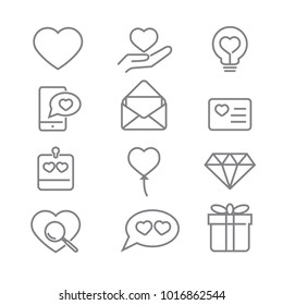Love and Valentine’s day line icons Vector Icons