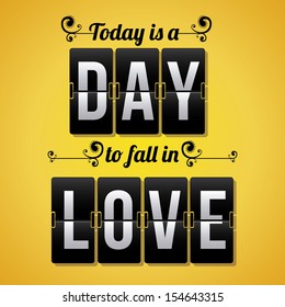 love day over yellow background vector illustration