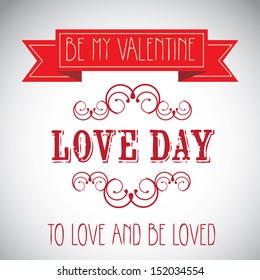 love day Poster over gray background  vector illustration