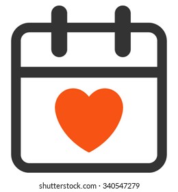 Love Day vector icon. Style is bicolor flat symbol, orange and gray colors, rounded angles, white background.