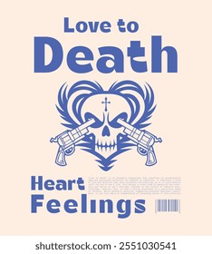 love to death heart feelings vector illustration