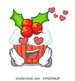 In love decorated christmas cupcakes cartoon for party