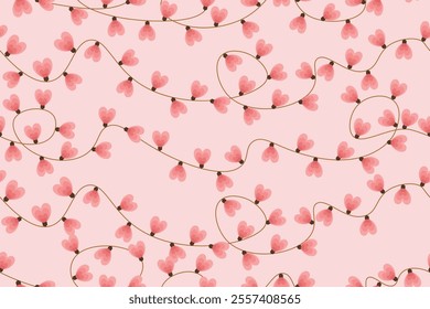 love decorative light bulb seamless pattern