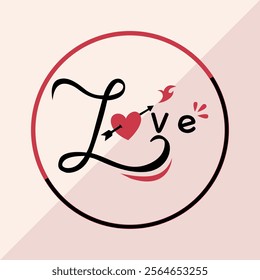 love. decorative writing for card, valentine, t-shirt and more