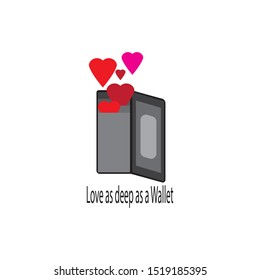 love as deep as a wallet illustration vector