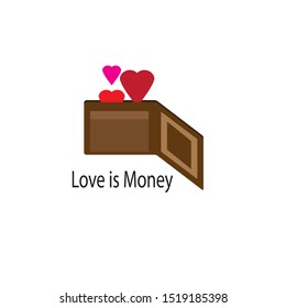 love as deep as a wallet illustration vector
