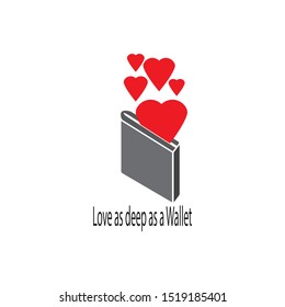 love as deep as a wallet illustration vector