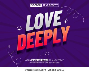 love deeply editable text, font effect, 3d text for title